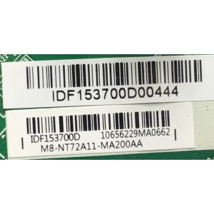 MAIN FUENTE (COMBO) PARA TV EVL / NUMERO DE PARTE M8-NT72A11-MA200AA / 40-3NT63M-MAB2HG / V8-NT563AM-LF1V061 / IDF153700D00444 / 20190117 / PANEL LVF430PADX E0024 / DISPLAY CC430LV1D VER.02 / MODELO 43EVLSM